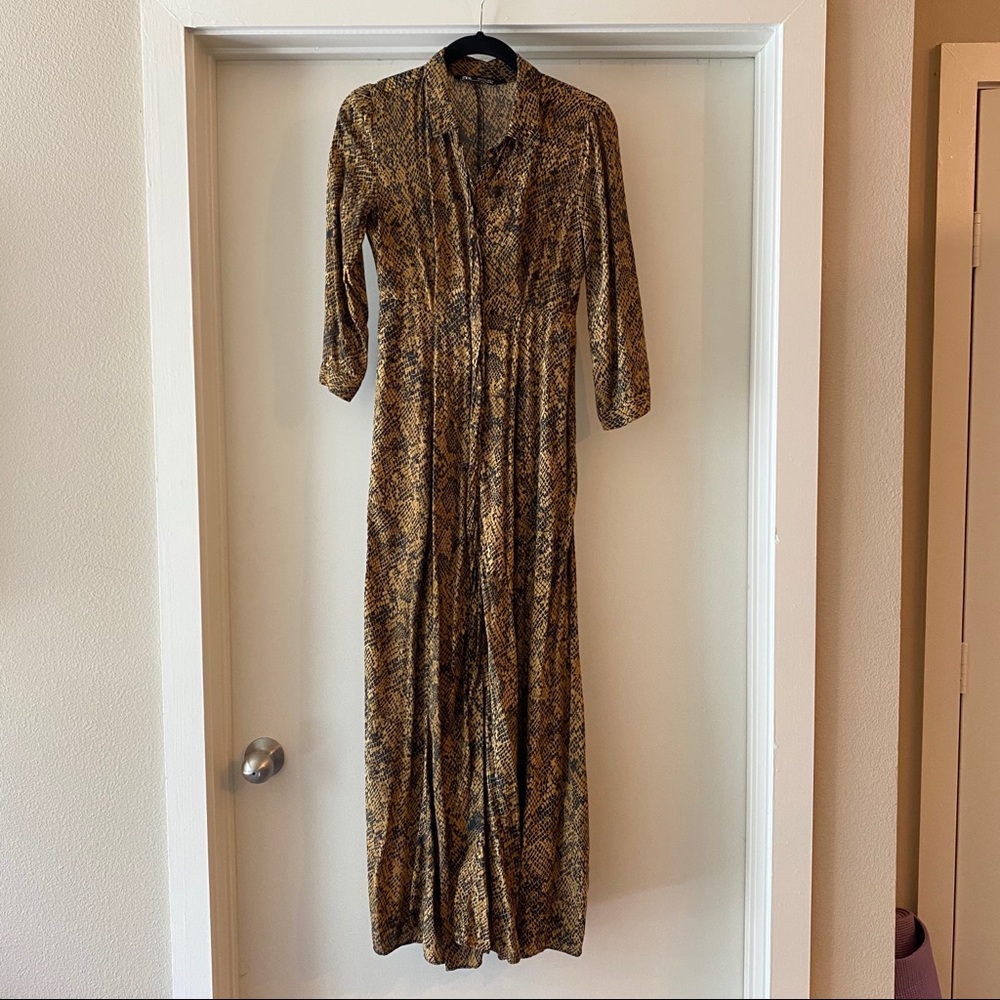 Zara snakeskin dress small maxi